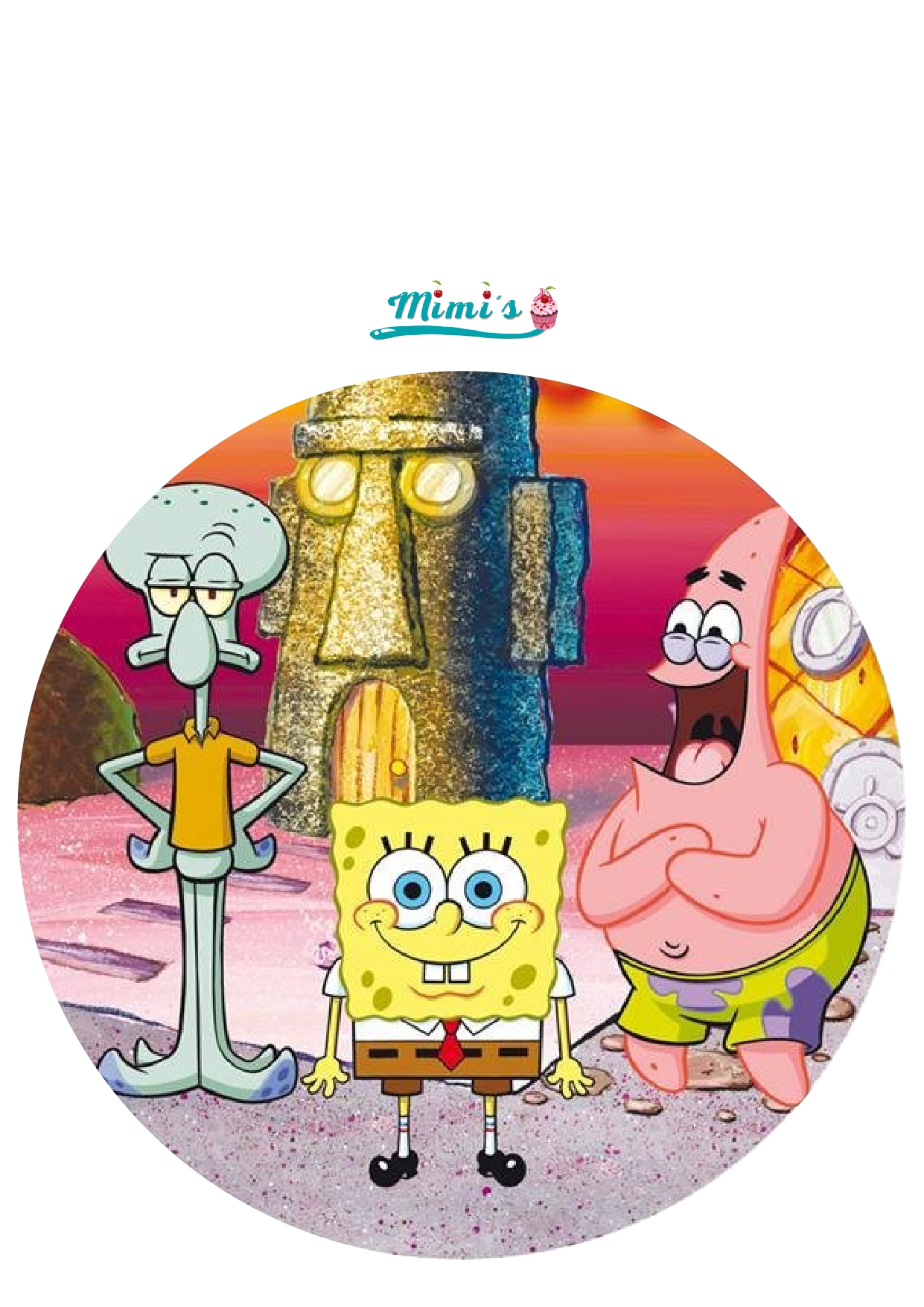 Lámina De Azúcar Comestible Con Imagen De Bob Esponja - Para Decorar Tartas, Cupcakes, Fiestas