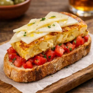 T TORTILLA, MANCHEGO Y TOMATE